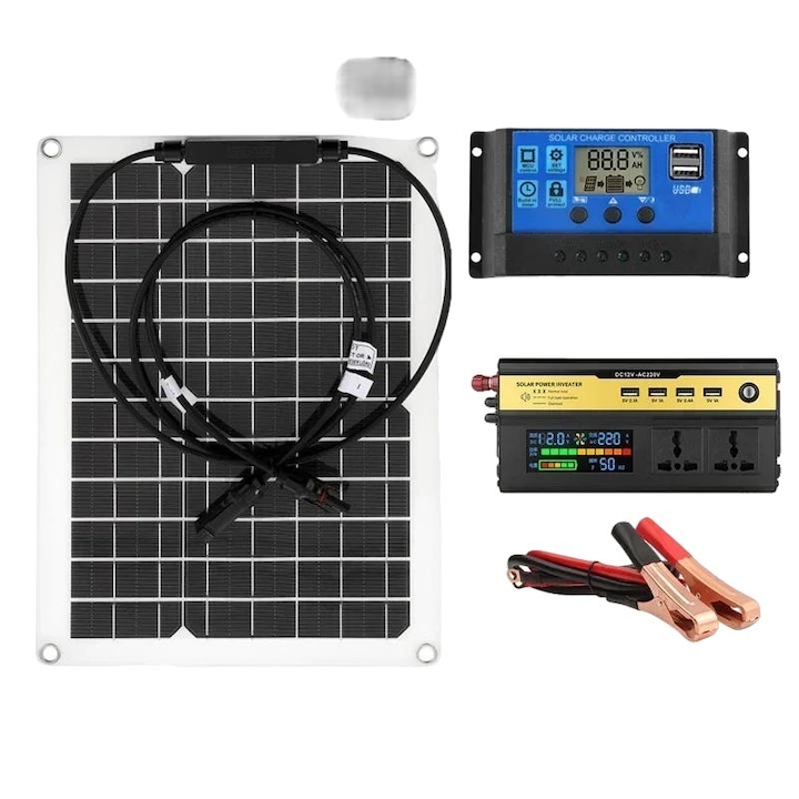 Sistem solar 50W, 500W, 30A, Negru