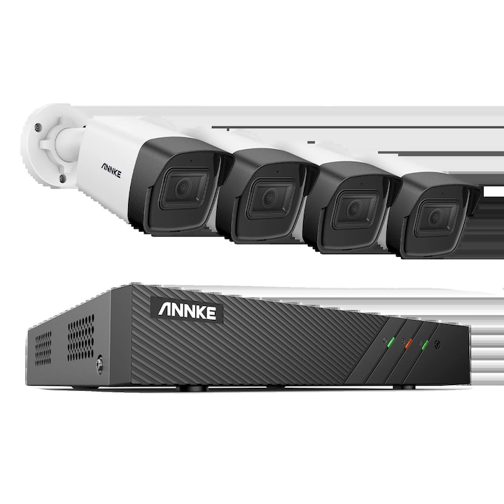 Kit Supraveghere, 8MP, 8CH NVR, 6 Camere, Nocturna, Comunicare Bidirectionala