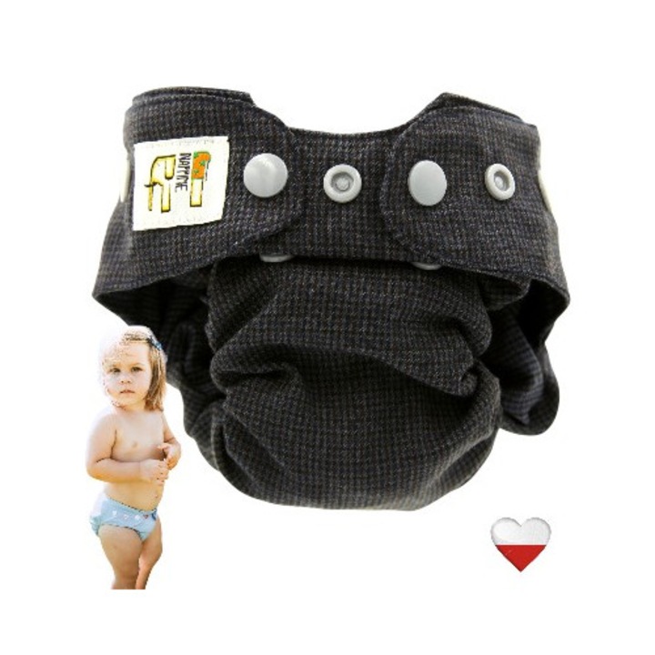 NappiMe MINI вълнена пелена за многократна употреба, черна