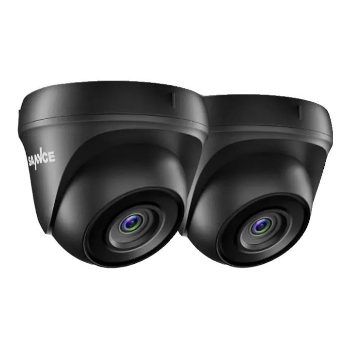 Set de 2 camere de supraveghere exterior, Sannce, 1080P, 2MP, unghi de vizualizare 70, negre, 90x90x70mm