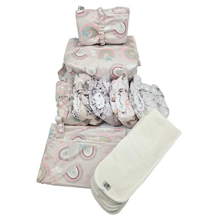Set de scutece reutilizabile NappiMe din bambus, RAINBOW