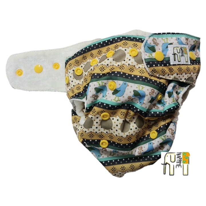 Scutec reutilizabil, NappiMe, Bambus, Impermeabil, Model pui, Multicolor