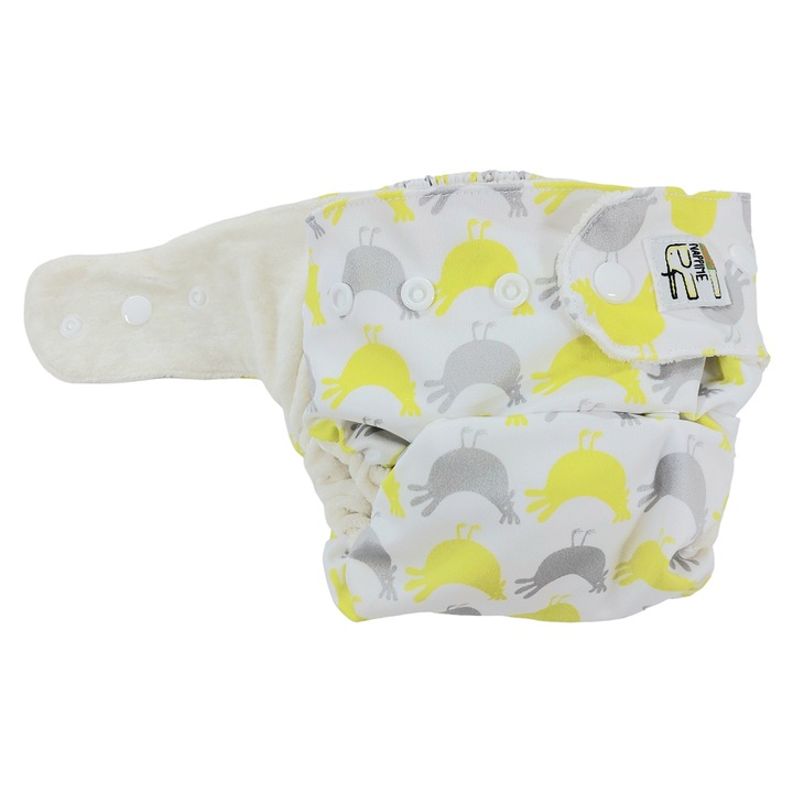 Scutec reutilizabil, NappiMe, Bambus, Impermeabil, Model gaini, Galben / Gri