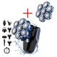 Ras electric, set 5 in 1, IPX7 impermeabil, capete de ras, trimmer pentru par, trimmer pentru nas si urechi, perie de curatare, cablu de incarcare Type-C