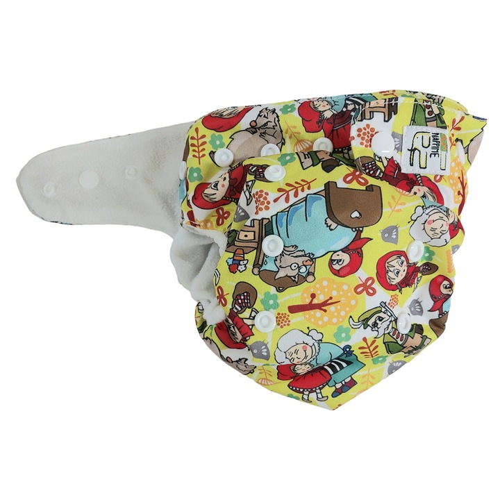 Scutec reutilizabil, NappiMe, Impermeabil, Model Scufita rosie, Multicolor