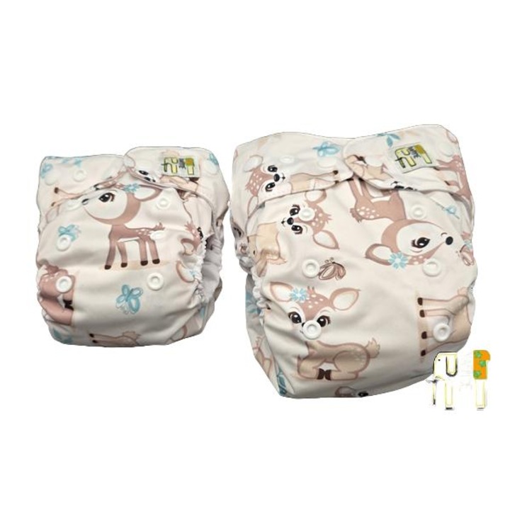Scutece reutilizabile mini buzunar din bambus cu model de caprioara, Nappime