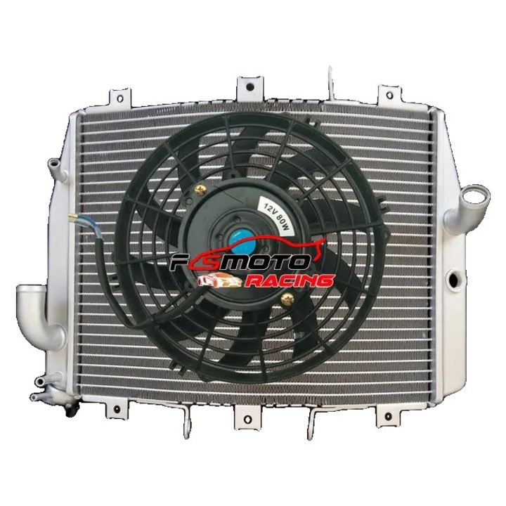 Radiator aluminiu pentru Kawasaki Ninja ZX-6R 2005-2008, capacitate de racire imbunatatita, constructie durabila, finisaj lustruit
