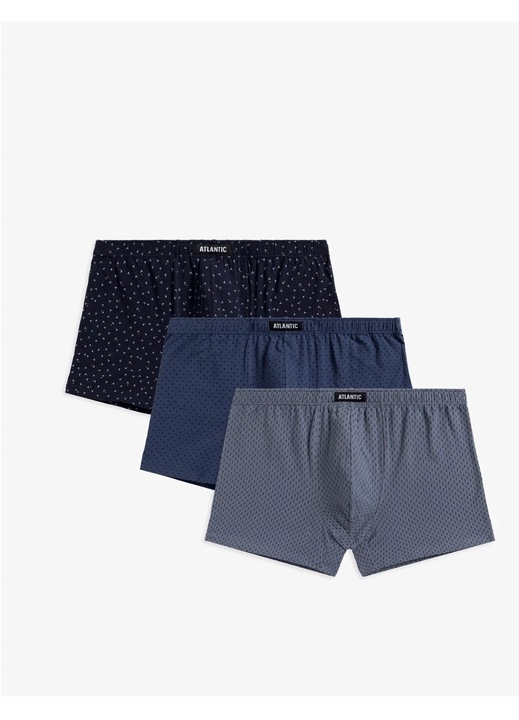 Set 3 perechi boxeri barbati 3MH-190, Atlantic, Bumbac, Multicolor, L INTL