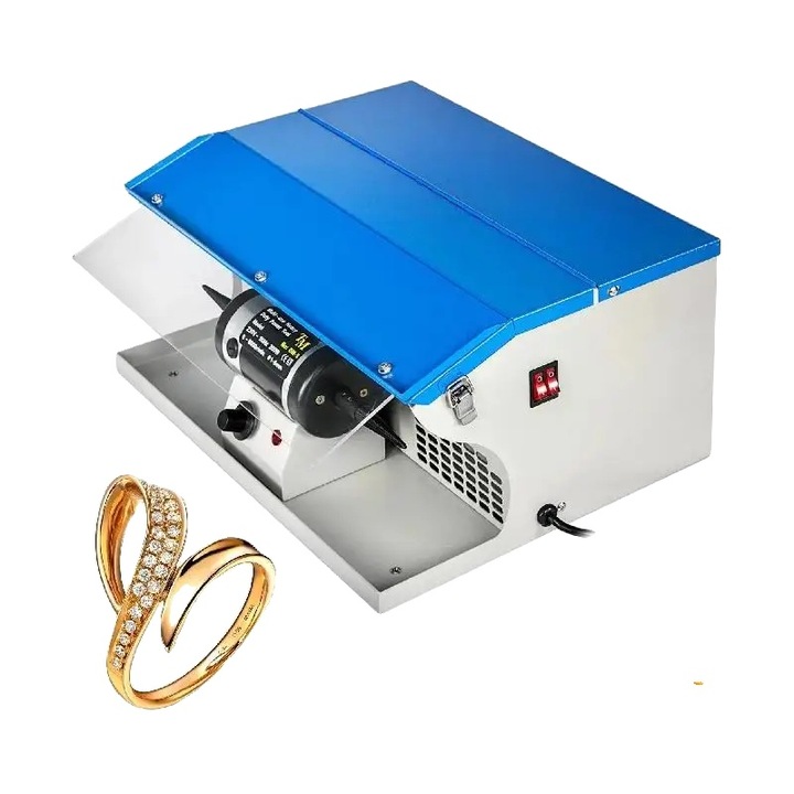 Машина за полиране на бижута, 200W, 0-8000 об/мин, прахоуловител, 51x39x28см