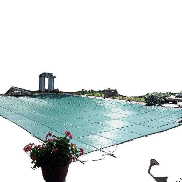 Medencefedés, sűrű hálós kialakítás, teljes szerelvénykészlettel, gyermek- és háziállatbiztonsági szempontból, katonai zöld, 4,6x10,8 méteres medencéhez