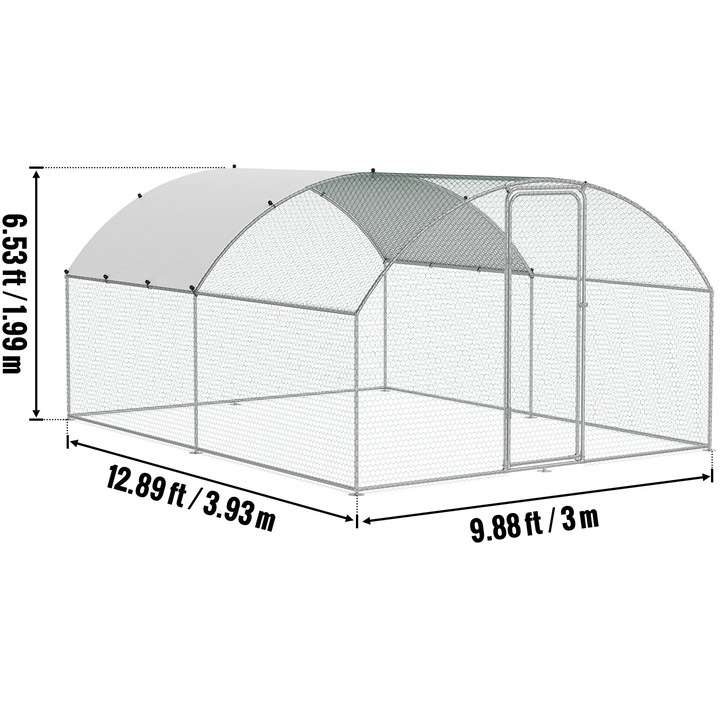 Cusca pentru pasari, plasa de protectie hexagonala, metal, constructie din otel galvanizat