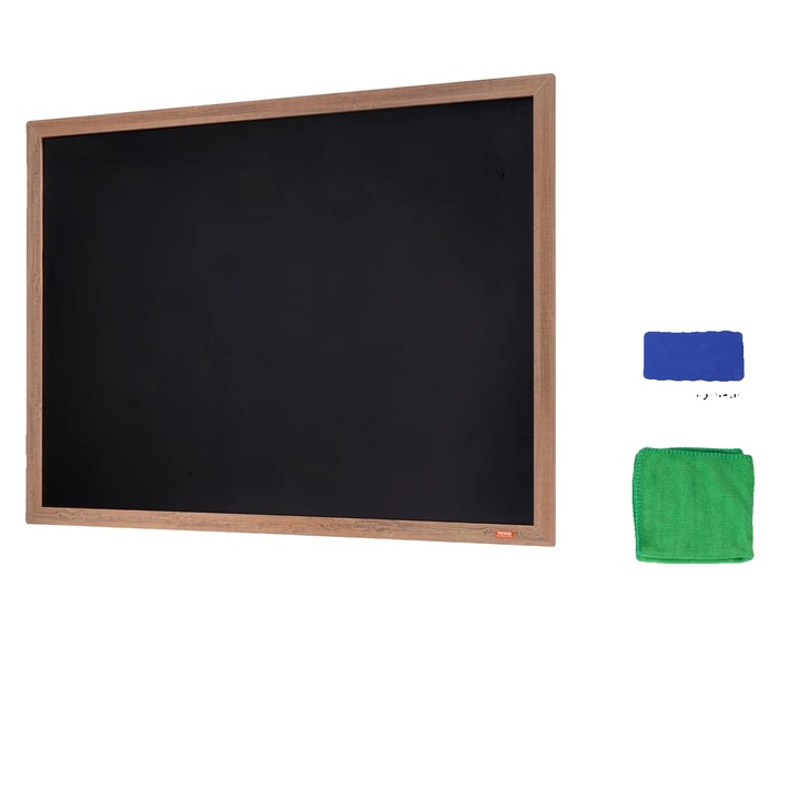 Mágneses tábla, 89x117 cm, rusztikus barna keret, komplett készlet tartozékokkal