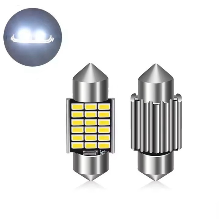Set 2 becuri auto LED C5W, CANBUS, 31mm, 6000k Alb Rece, 12V, Chip 3014