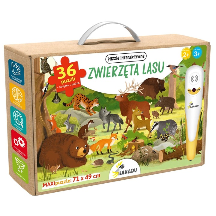 Комплект книга-пъзел Jedność, Горски животни, 36 части