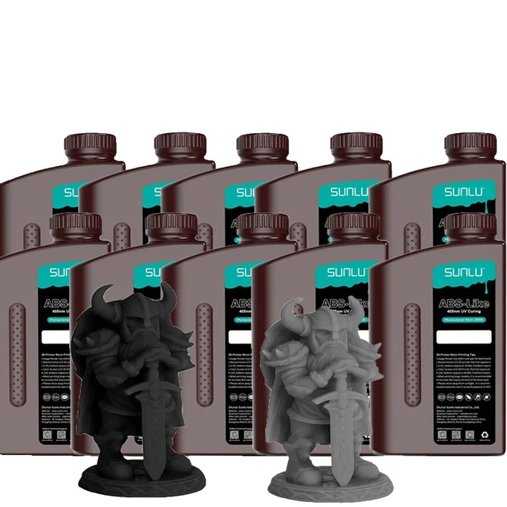 Set 10 Sticle Rasina 3D, ABS-LIKE 5BK 5DG, Precizie Inalta, Culoare Neagra, 1000g/Sticla