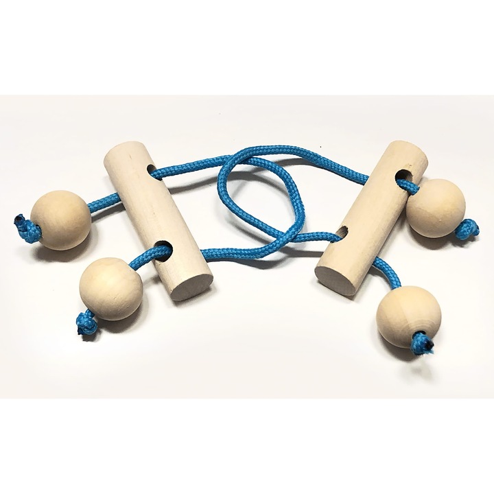 Jucarie educativa, AKSJOMAT, 85x65x15mm, lemn/plastic, bej/albastru