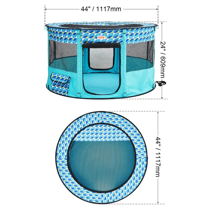 Hordozható kisállat játszókarám, könnyű, vízálló, összecsukható tál, 111,6 cm x 111,6 cm