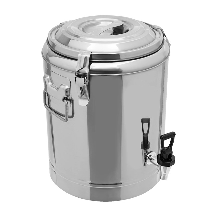 Cutie alimentara de tip termos, 14L, inox, izolare 8 ore, argintie