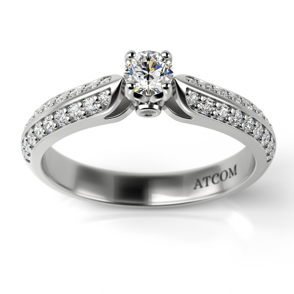 Inel de logodna cu diamante Vladimir din aur alb 52