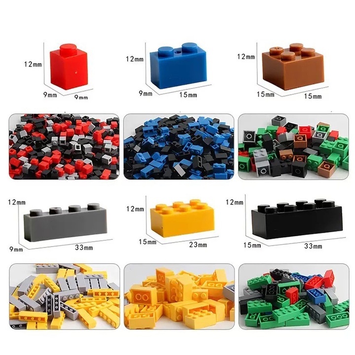 Set 1000 piese de construit compatibile LEGO pentru copii, weirsuky, 12 ...