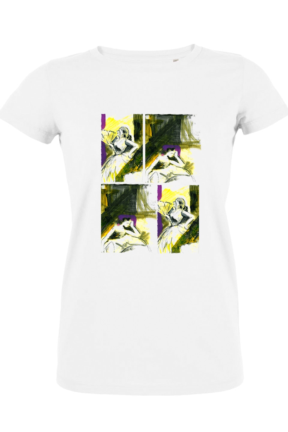 Tricou cu caracter unicat LIVKA, reinterpretare Degas 2, Alb