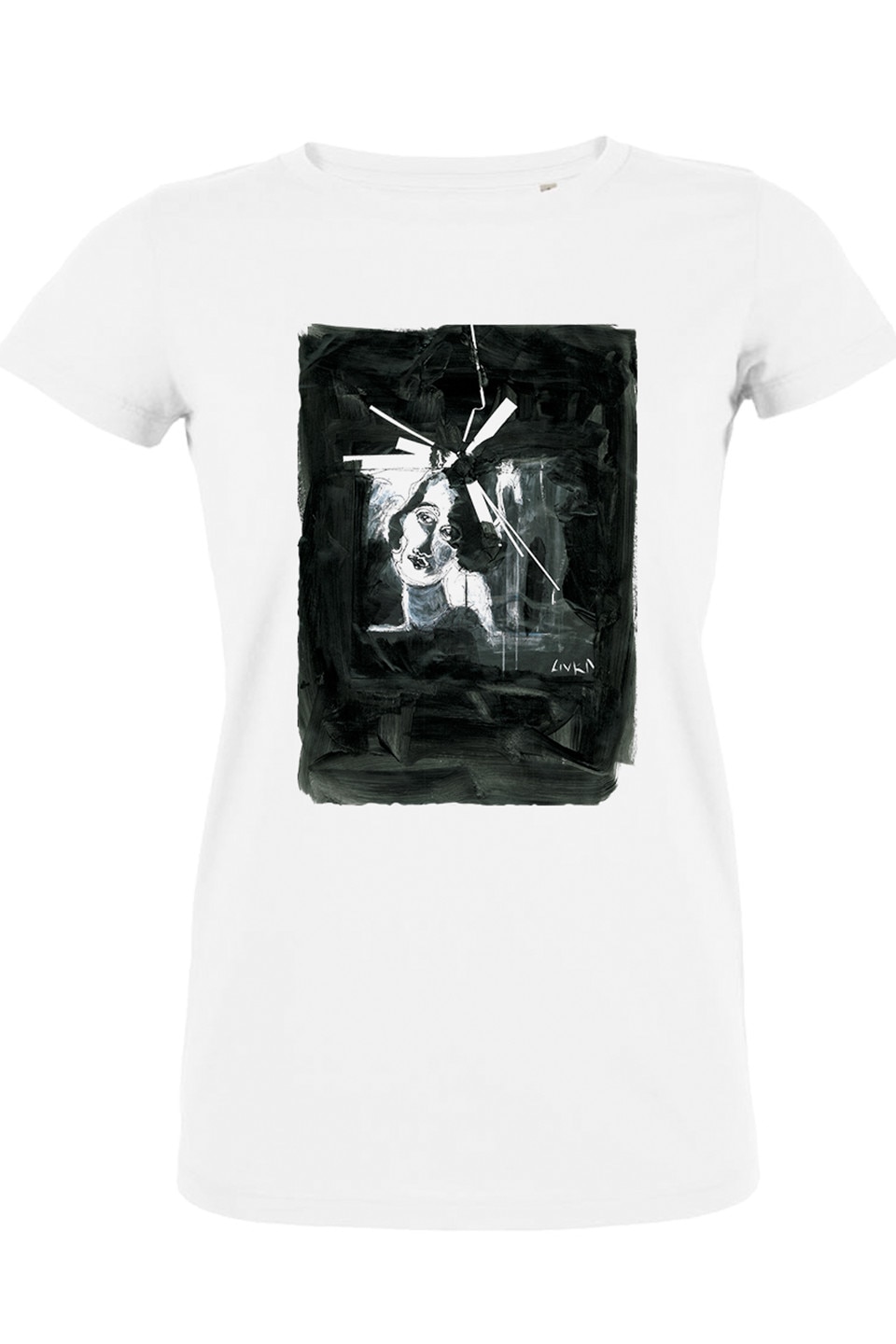 Tricou cu caracter unicat LIVKA, reinterpretare Modigliani, Alb