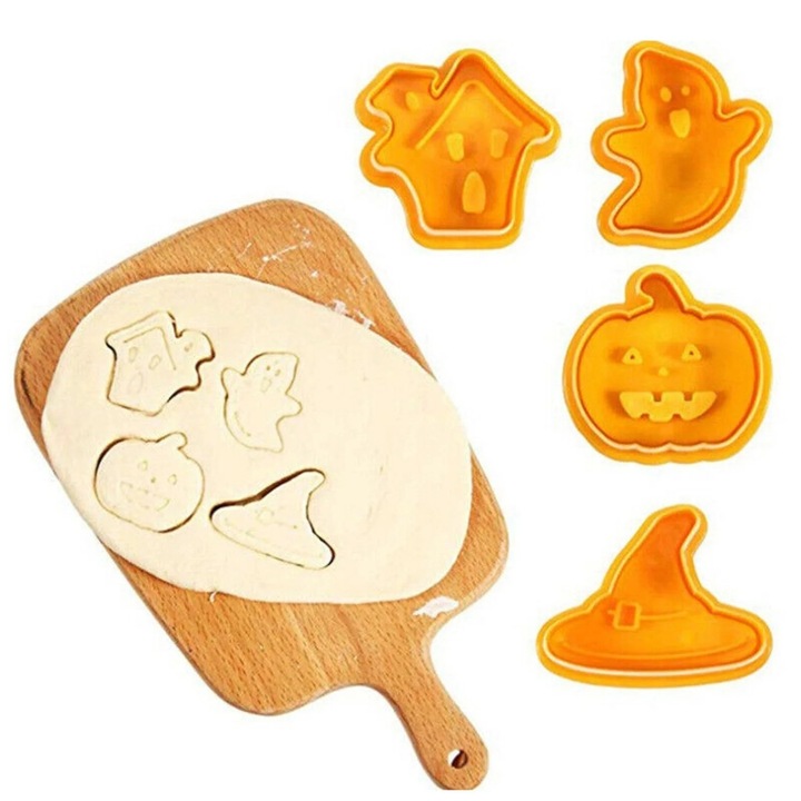 Set 4 forme prajituri YANYXR Halloween, 5.4x4.2cm, multicolor