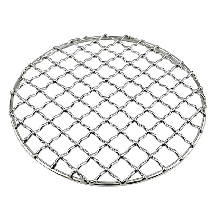 Gratar rotund portabil YANYXR inox rezistent la caldura 13.5x13.5x0.3cm argintiu
