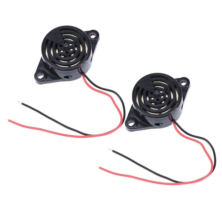 Зумер електронен YANYXR 3-24V 90dB черен 4.5x3x1.5cm комплект 2 броя