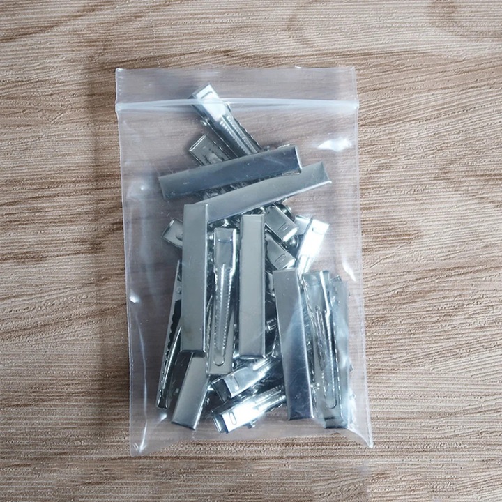 YANYXR 100 db ezüst fém hajcsat készlet, 4.6cm