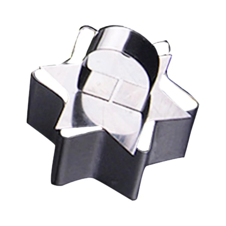 Forma prajituri YANYXR stea cu 6 colturi inox 7.9x7.9x4cm argintiu
