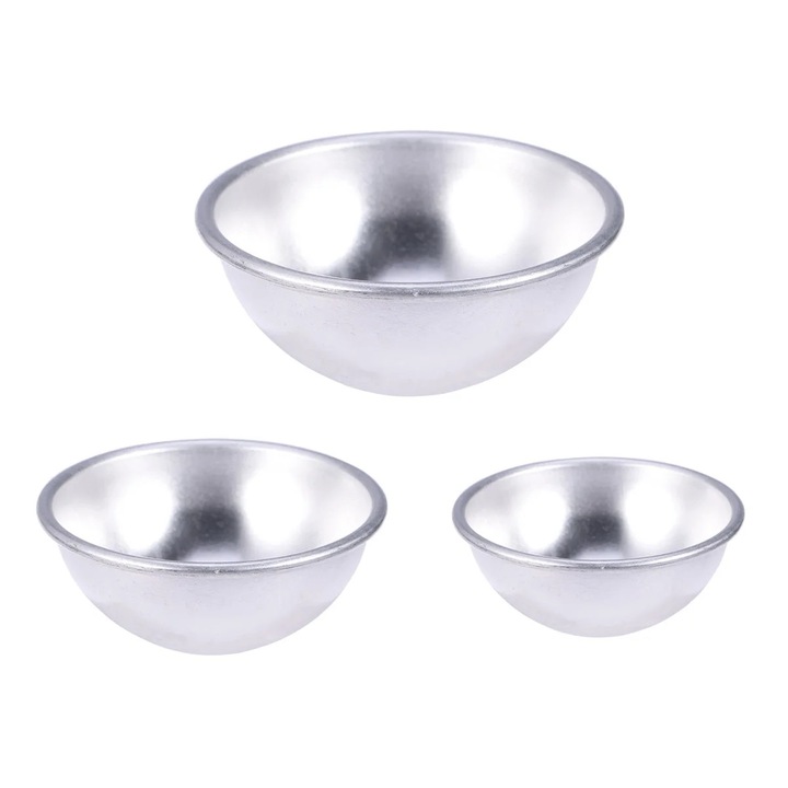 Set 6 forme prajituri YANYXR, aluminiu, argintiu, 4.6x2cm-6.5x3.5cm