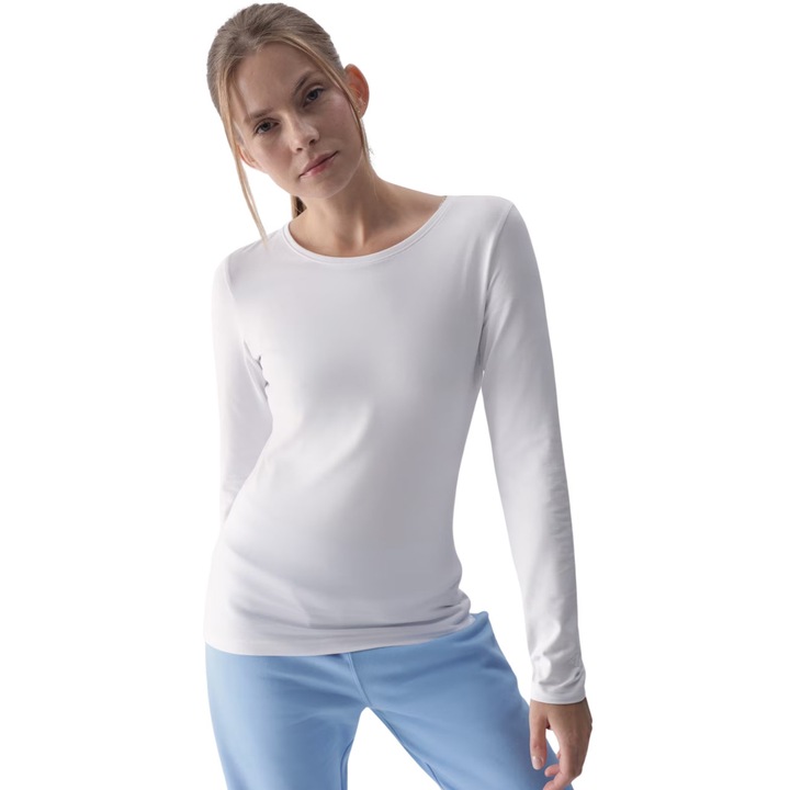 Bluza sport dama 4F, bumbac/elastan, alb