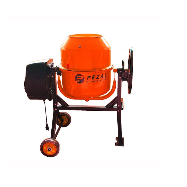 Pezal betonkeverő PBZ141B-650W-B, narancssárga/fekete, Kapacitás: 135L, Fordulat: 29 rpm, Teljesítmény: 650W