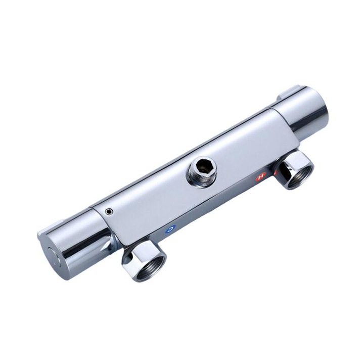 Термостатичен смесител за душ, Ulisem, месинг, 20-60°C, с бутон за безопасност