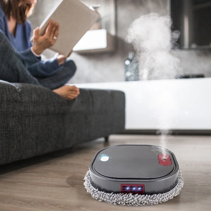 Robot aspirator YANYXR patru in unu, silentios, 26x26x7.5cm, 1500mAh