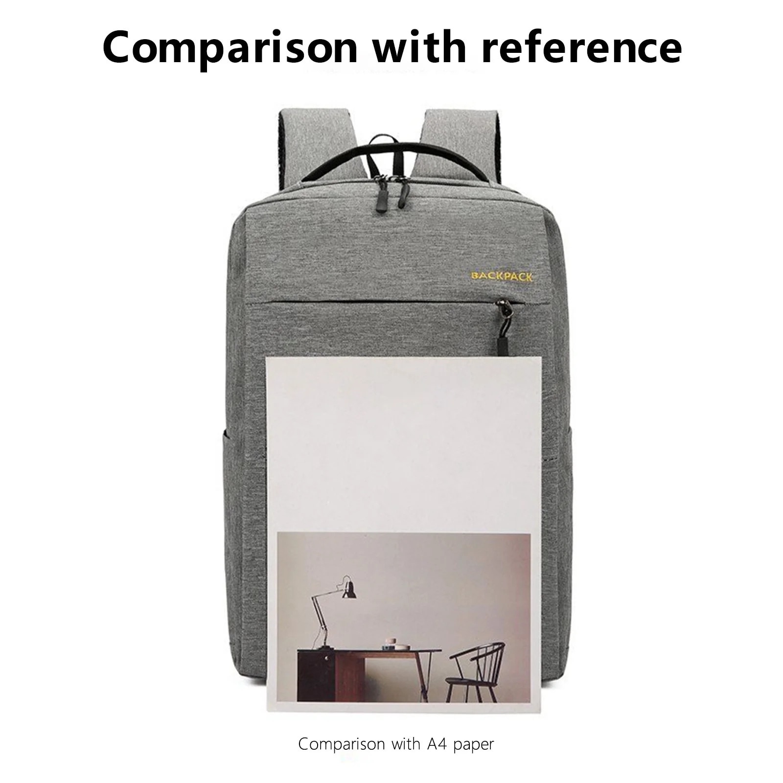 Rucsac laptop 17", set 3 piese, gri, 48x15x28cm