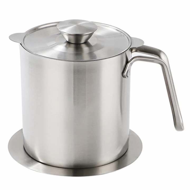 Olajtartó, YANYXR, rozsdamentes acél, szűrő, fedél, 1.5L