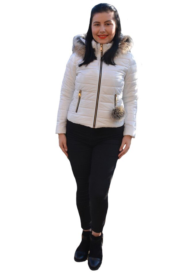 Jacheta dama Vera, casual ,scurta cu aspect lucios ,D&J Exclusive, Multicolor