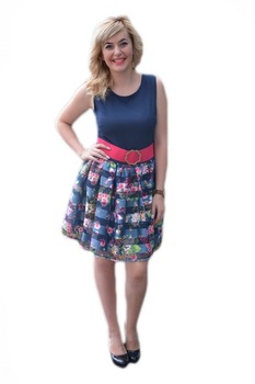 Rochie de ocazie cu imprimeu floral,D&J Exclusive, Bleumarin Rochie de ocazie cu imprimeu floral,D&J Exclusive, Bleumarin