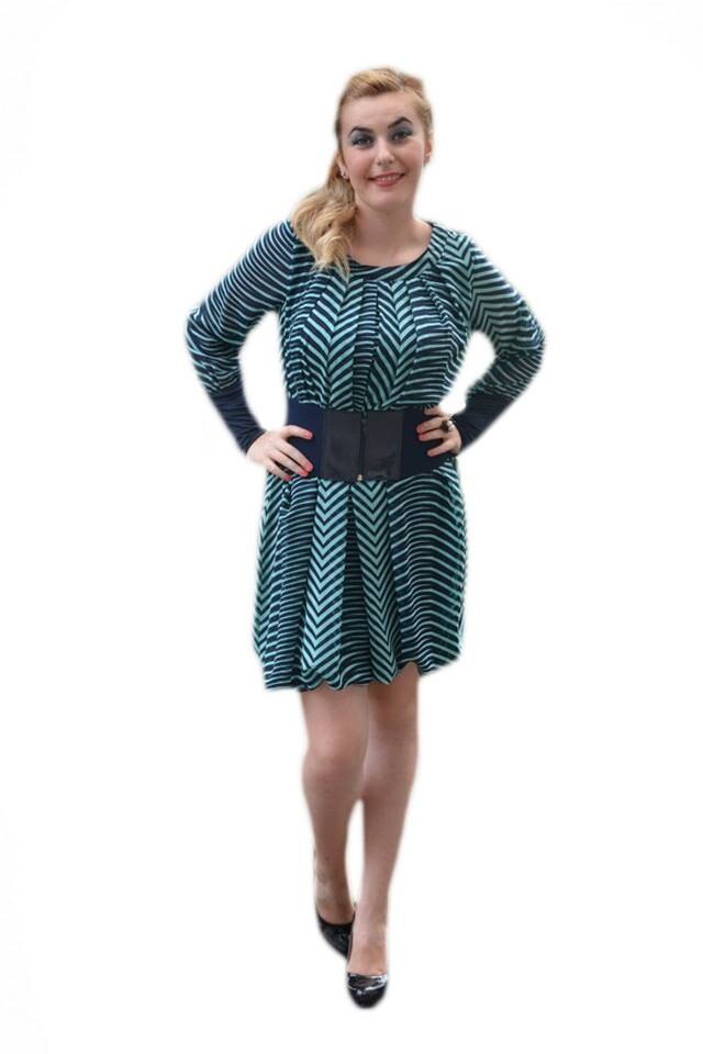 Rochie rafinata , tip gogosar,D&J Exclusive, Turcoaz/Bleumarin