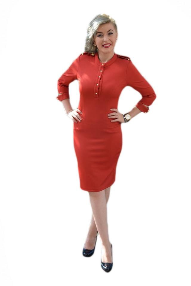 Rochie casual cu decupaje,D&J Exclusive, Rosu