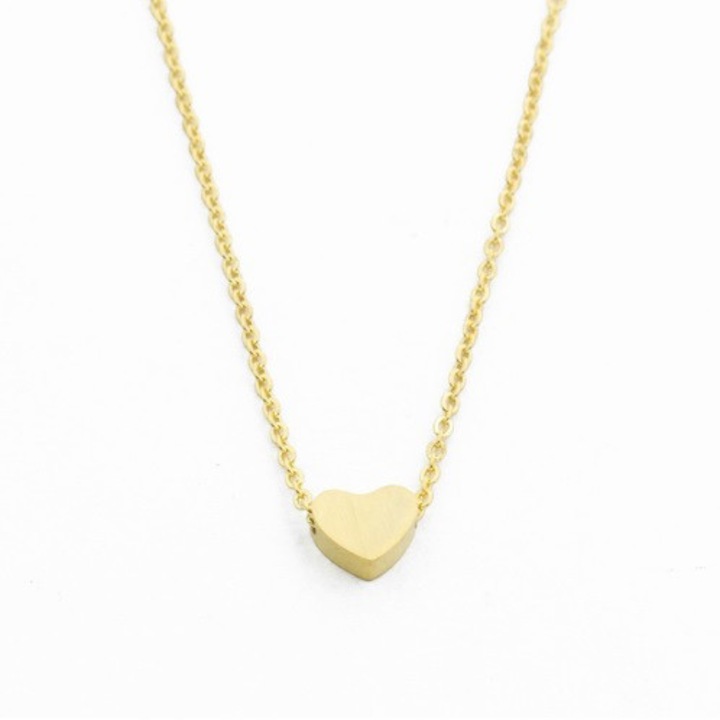 Lantisor de dama cu pandantiv Inimioara din aliaj Auriu Gold (Ambalaj CADOU CUTIE)