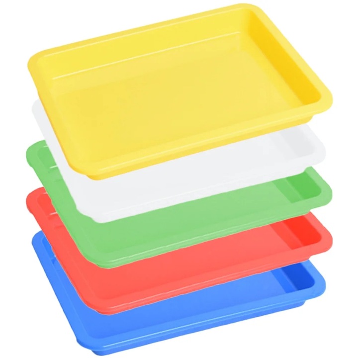 Tava din plastic ZYBLSSBB LSM2xh1439-BCS0023401, din PP, stivuibila pentru activitati si pictura, multicolor, 28 x 21 x 3 cm