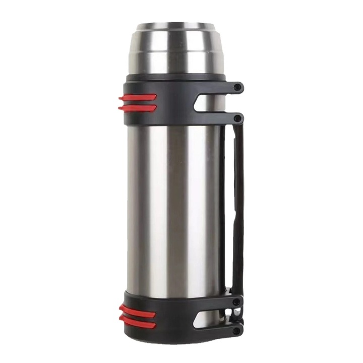 YANYXR Termosz 2L inox fedéllel, ezüst fogantyúval 40x15x14cm