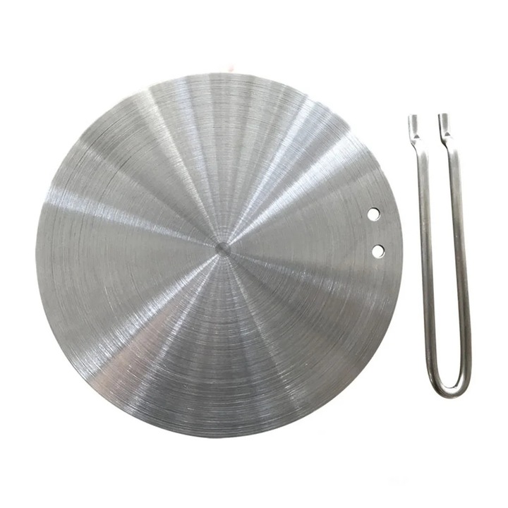 Placa termica pentru plita cu inductie YANYXR, inox, 20cm, argintiu
