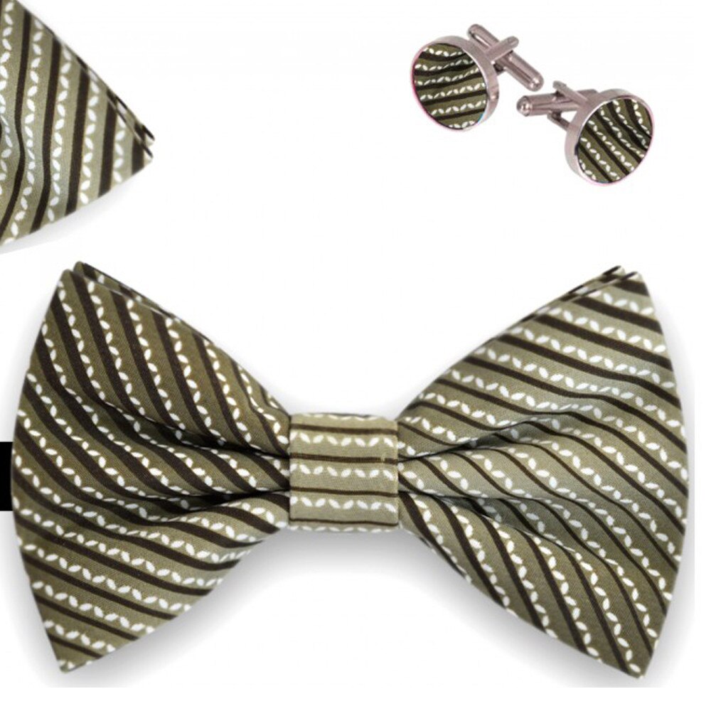 Set papion barbati, batista, butoni, kaki