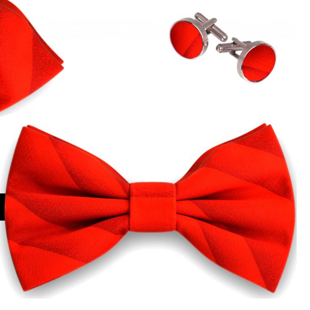 Set papion barbati, batista, butoni, rosu, degrade