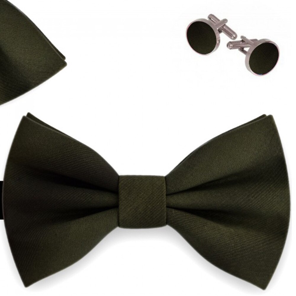 Set papion barbati, batista, butoni, verde, degrade