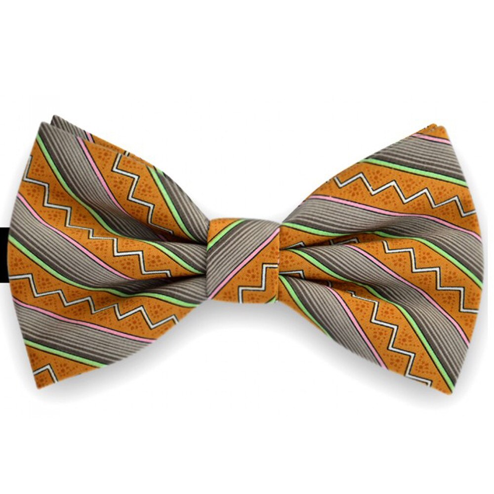 Papion barbati, galben mustar, imprimeuri zig zag